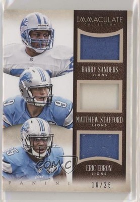 2014 Immaculate Trios 10/25 Barry Sanders Matthew Stafford Rookie RC HOF 0c3