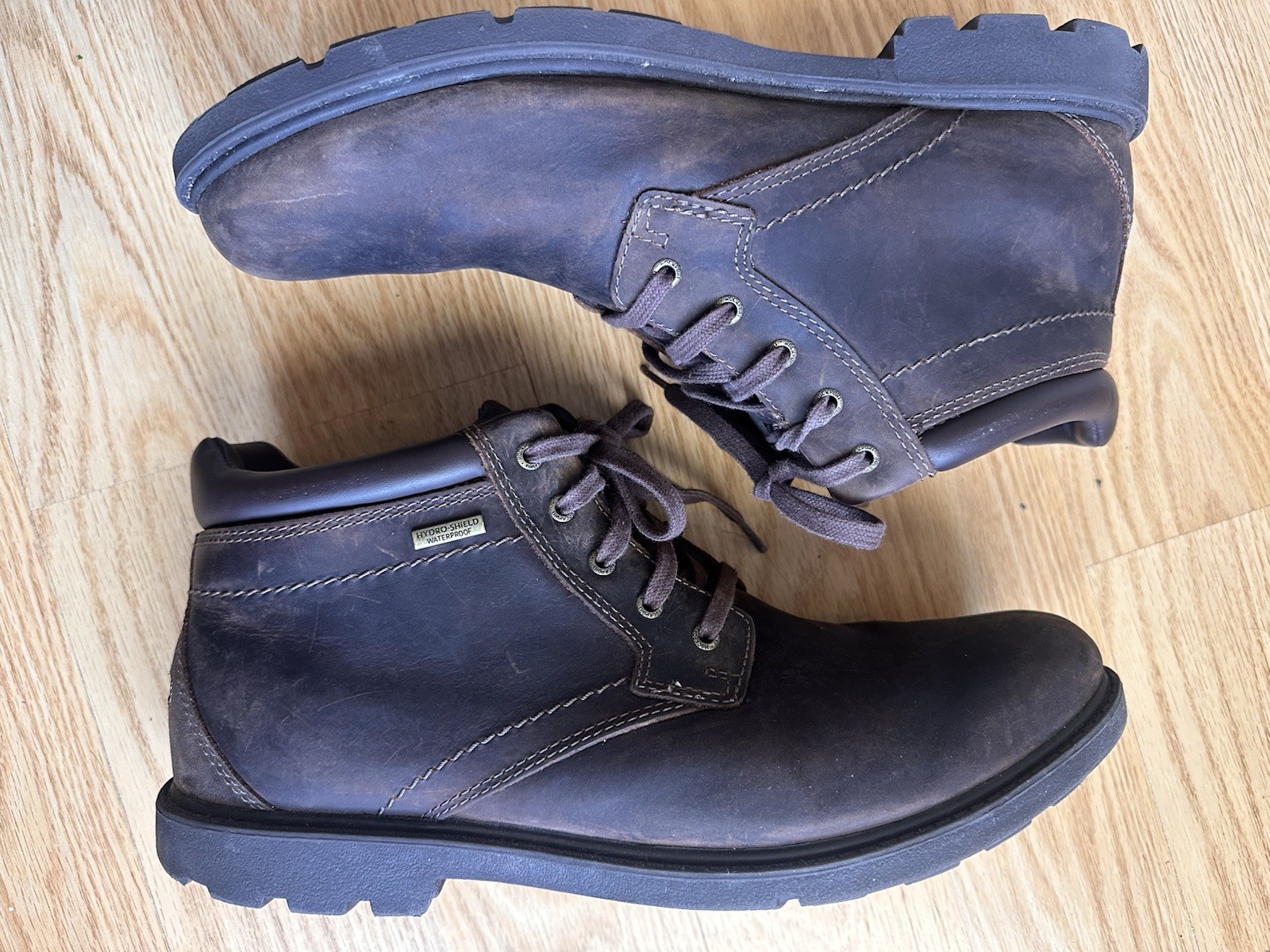 Rockport Storm Surge Waterproof BootsmMen Size11.5 Brown Leather Slip Resistant