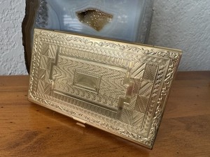 Antique GOLD PLATED BUSINESS CARD CASE Engraved