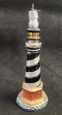 Old World Glass Figural Lighthouse Ornament 6" Cape Hattaras, NC