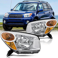 Headlights Assembly Pair for 2004 2005 Toyota RAV4 Head Lamps Replacement Driver