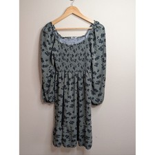 Gap Smocked Bodice Midi Dress | Size L | Sage Green Floral