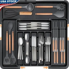 Adjustable Expandable Silverware Organizer Utensil Storage Kitchen Drawers New