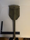 Vtg 1945 WW2 US Entrenching Tool Trench Folding Wood Military Shovel W Cover