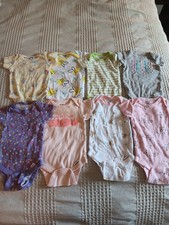Lot of 8 Gerber Onesie Baby Girl 0-3 Months Newborn Onesies