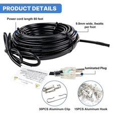 Pipe Heating Cable 50FT Heat Tape for Water Pipes Freeze Protection 8W/FT 120V