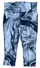 Xersion NWT Size Medium Black Marble Capri Leggings Quick Dri Low Compression