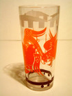 CIRCUS HEAVY GLASS orange PARROTS 6" tall 15 oz animals EXCELLENT 2 AVAILABLE — photo 2