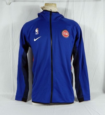 2019-20 Detroit Pistons Game Issued Blue Warm Up Jacket Nike AV0810-495 LT 60S