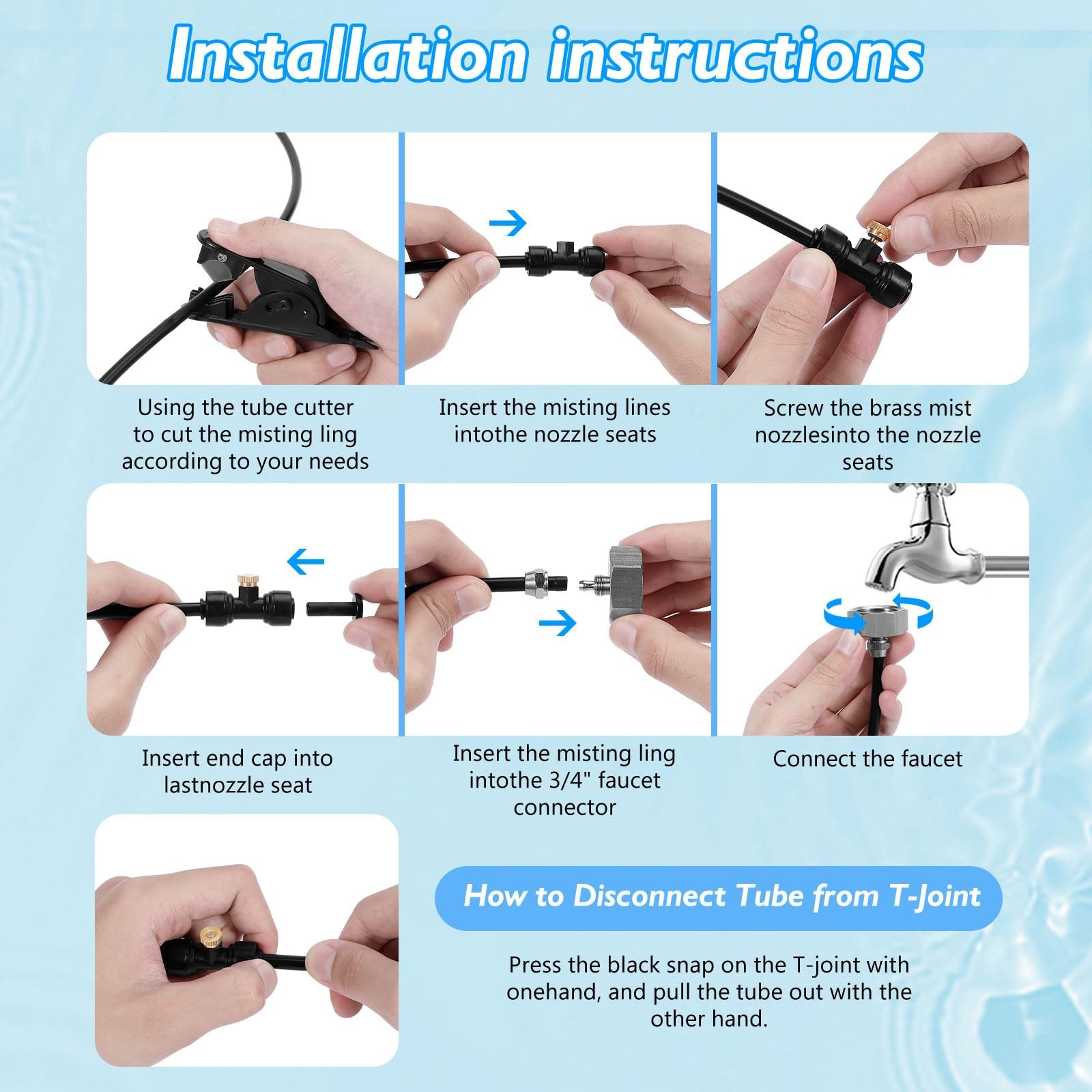 Misters for Outside Patio, 33FT Misting Cooling System Kit with Water Filter ...