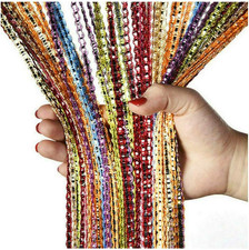 2Pcs Curtain Beads Room Divider Crystal Tassel Fringe Beaded Window Panel String