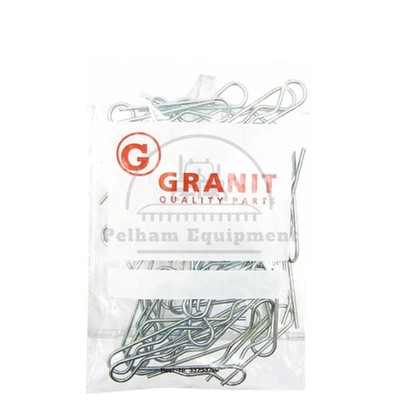 Galvanised R-Clip Set 6pcs 28-45mm Securing Parts Single Curve Version