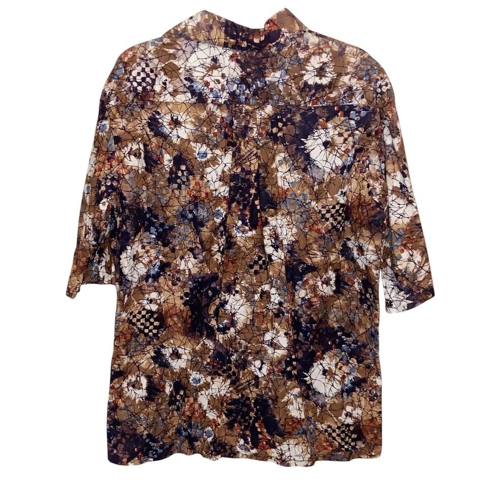 Camisa Da Vinci Para Hombre Grande Campamento Retro Abstracta Hawaiana California Años 70 EE. UU. De Colección Foto 2 de 4