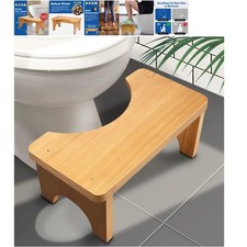 Toilet Stool Squat Adult, Wood Poop Stool for Bathroom Adults, 7 Inch Height