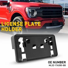 Front Bumper License Plate Bracket Black For 2021-23 Ford F-150 ML3Z-17A385-BB W