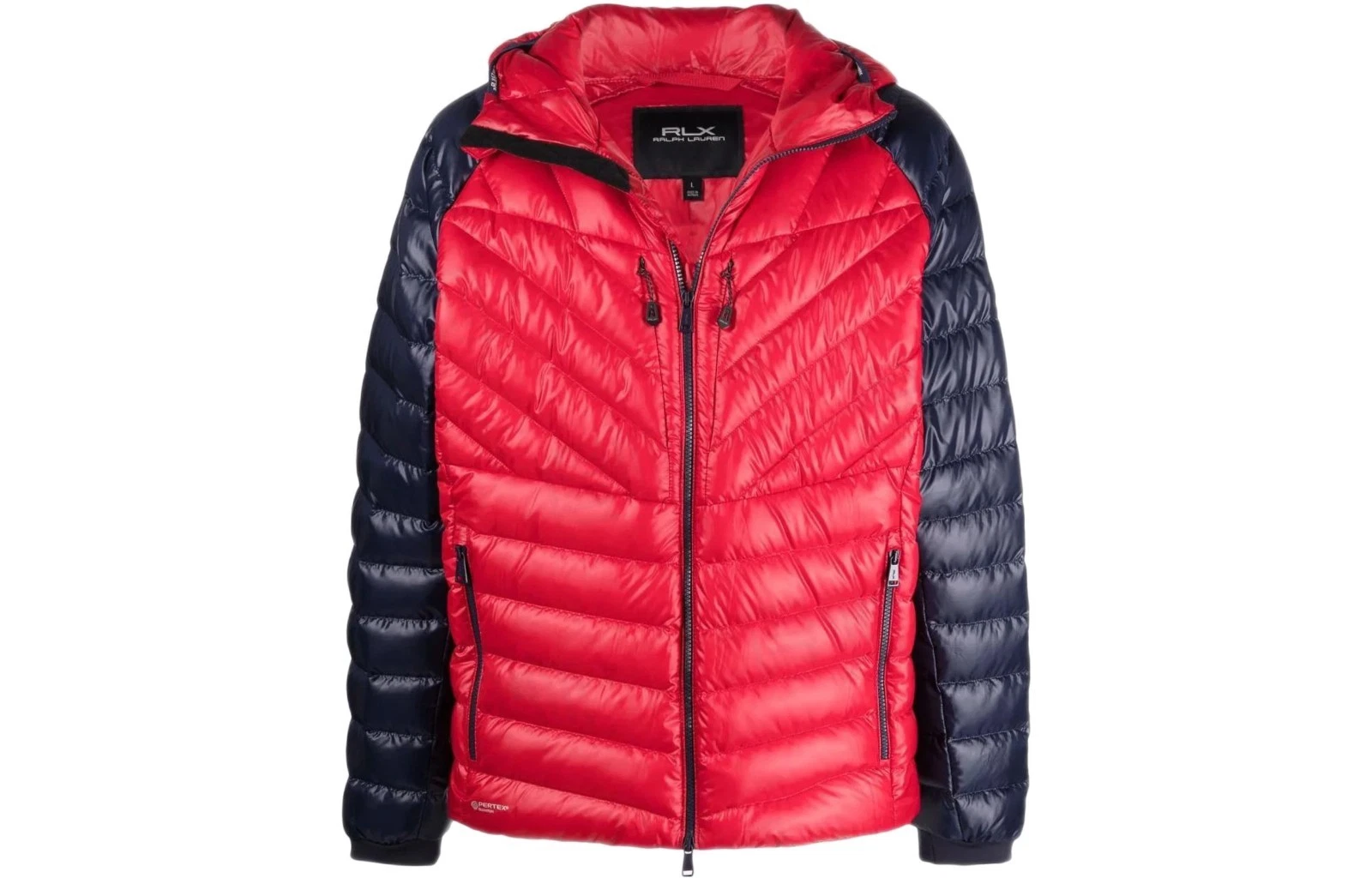 NWT RLX Polo Ralph Lauren Mascot Colorblock Down Hooded Jacket Red Blue