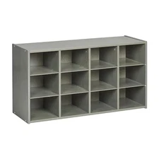 ECR4KIDS STREAMLINE 12 CUBBY TRAY STORAGE CABINET 3X4 CLASSROOM FURNITURE GRAY