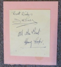 Very Rare Signatures by British Heavy weight Boxer Henry Cooper. and Joe Lucy