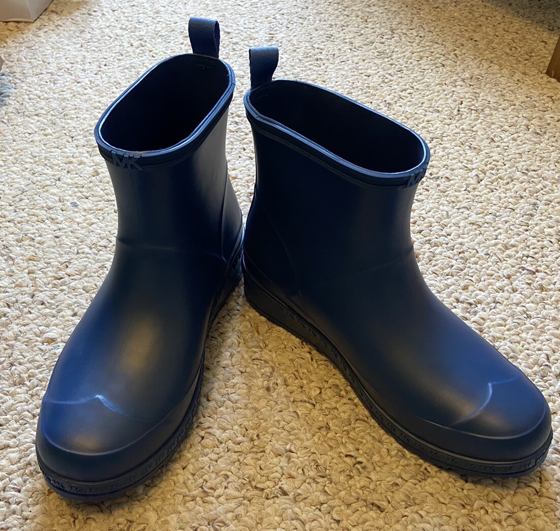 Michael Kors Blue Rubber Waterproof Ankle Rain Boots - Women's
