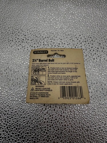 Stanley Door Barrel Bolt Lock 2 1/2" NEW Satin Brass Tone - Picture 3 of 3