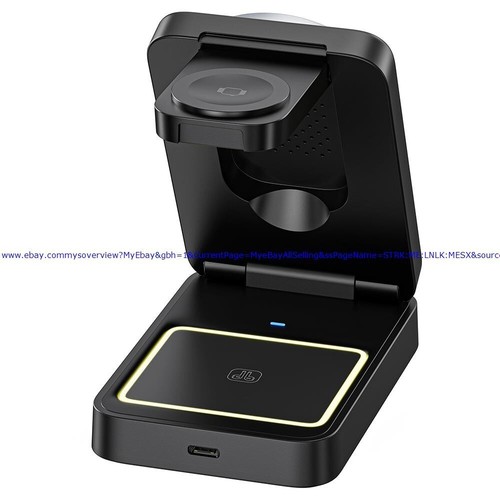 W91 15W 3 in 1 Foldable Magsafe Wireless Charger for iPhone 16/15/14/13/12 Serie - Photo 9 sur 22