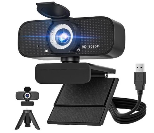 ToLuLu 1080P Webcam With Microphone, HD Webcam Web Camera With Tripod Stand