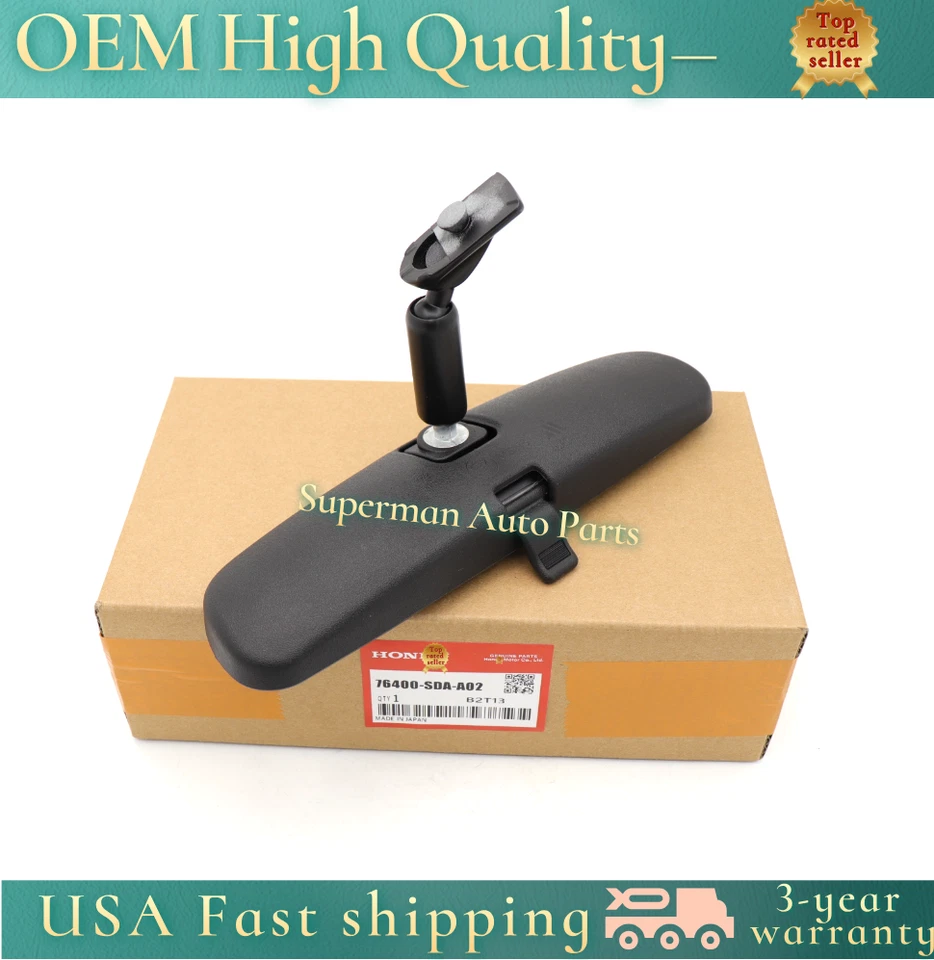 OEM For Honda Civic Accord CR-Z Mirror Assembly (Day/Night) 76400-SDA-A02 - Image 4 of 4