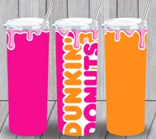 Dunkin' Donuts Multicolor 20 oz Insulated Tumbler With Box Lid Straw New 