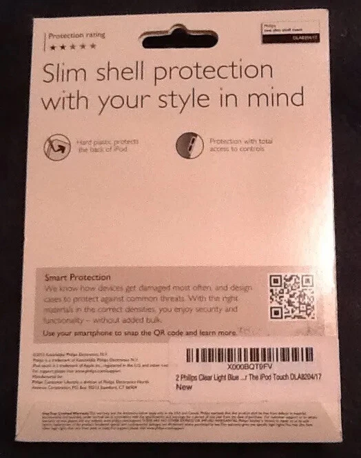 Philips Two Slim Shell iPod Touch Cases Light Blue & Brown Flower Graphic New - Image 2 of 2