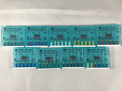 Dentsply Maillefer K-file Endodontic NiTiFlex steel 25mm All sizes 30 files/pk
