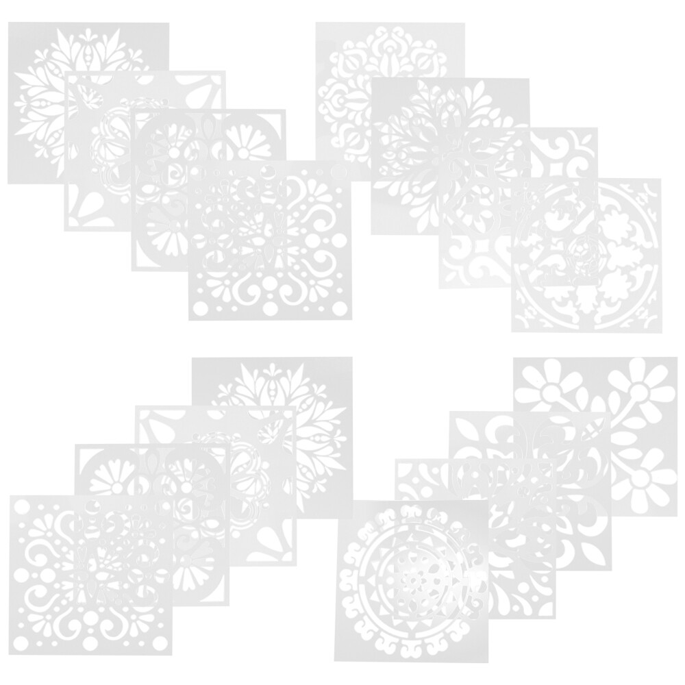 16pcs Dot Painting Stencil Templates Mandala Drawing Stencils eBay