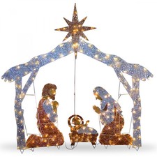 72-inch Nativity Scene With Clear Lights Indoor Outdoor Yard Christmas Decor