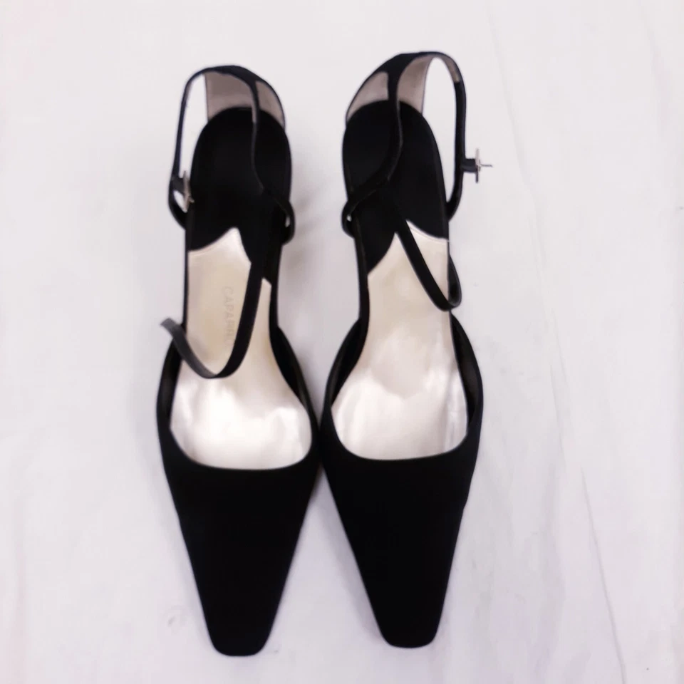 Caparros Mujer Talla 10M Negro Punta Tacones Correa Tobillo Estrás Foto 4 de 4