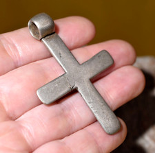 Antique Ethiopian Coptic Christian Cross Handmade Silver Pendant Ethiopia Africa