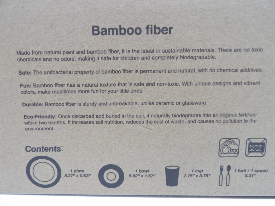 Столовая посуда из бамбукового волокна Kennedy Space Center, миска, чашка, вилка, ложка - Изображение 3 из 4