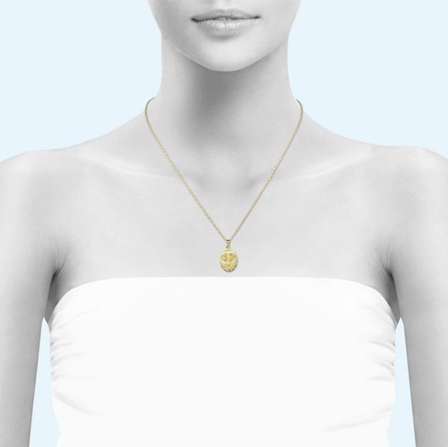 14K Solid Yellow Gold Jesus Oval Medal Pendant - Christ Crucifix Necklace Charm - Picture 7 of 13