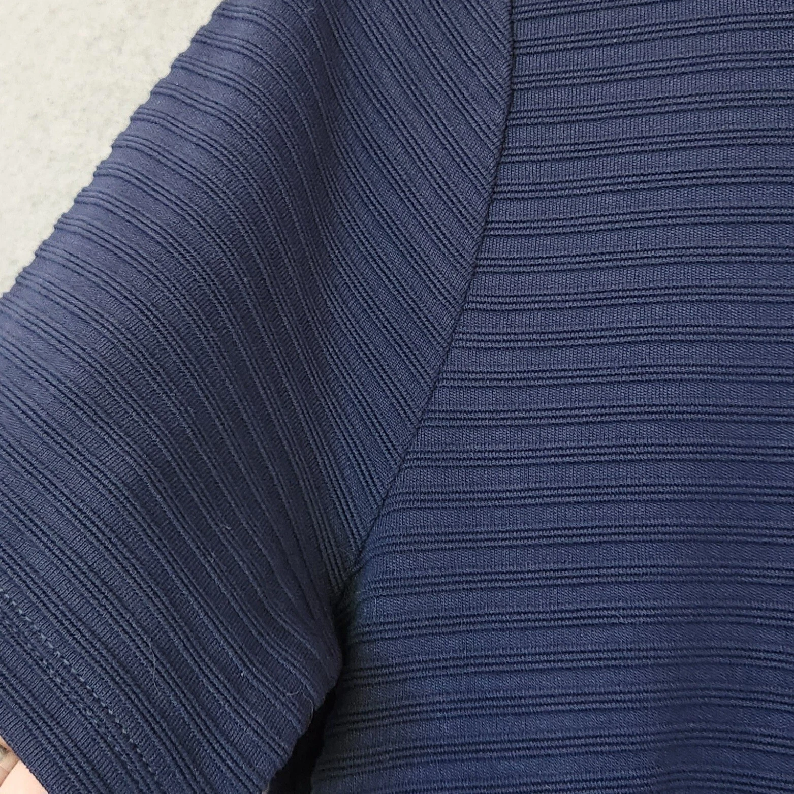 Abito Michael by Michael Kors blu nav orizzontale a costine maglia girocollo qualità