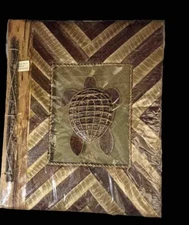 Hawaiian Natural Photo Album Sea Turtle On Cover Bamboo Leaves Twigs Grasses NEW