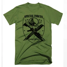 Military T-Shirt Army Navy Machine Gunner Sniper Airborne Special Forces