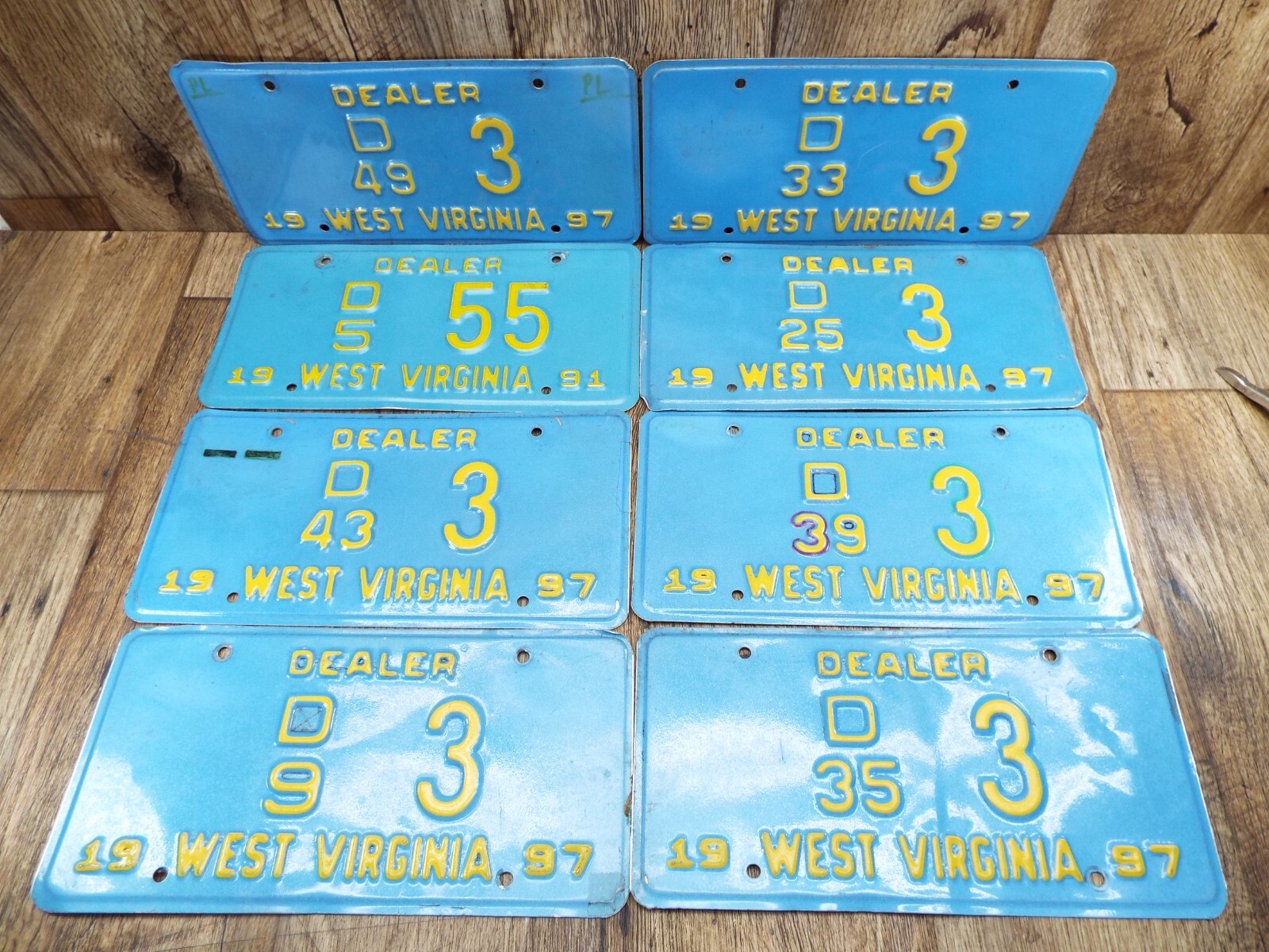 8 VTG Lot 1990'S WEST VIRGINIA AUTO DEALER License Plates MAN CAVE eBay
