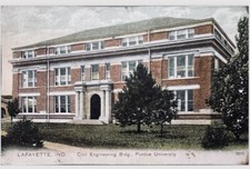 Lafayette Indiana Postcard Civil Engineering Building Purdue University Posted
