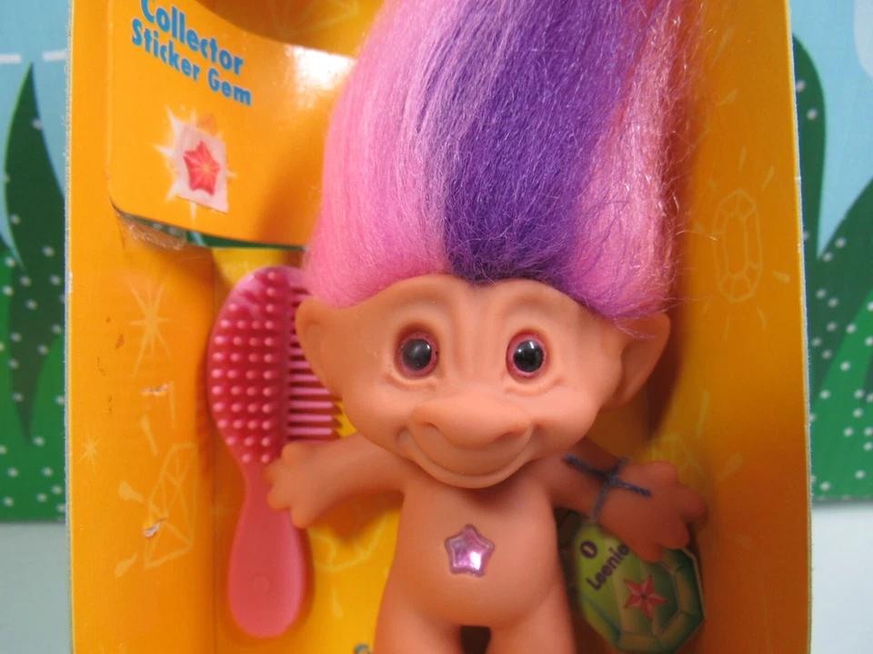 LEENIE - 3" Ace Treasure Troll Doll - NUEVO EN PAQUETE - STAR NAVEL STONE Foto 3 de 4