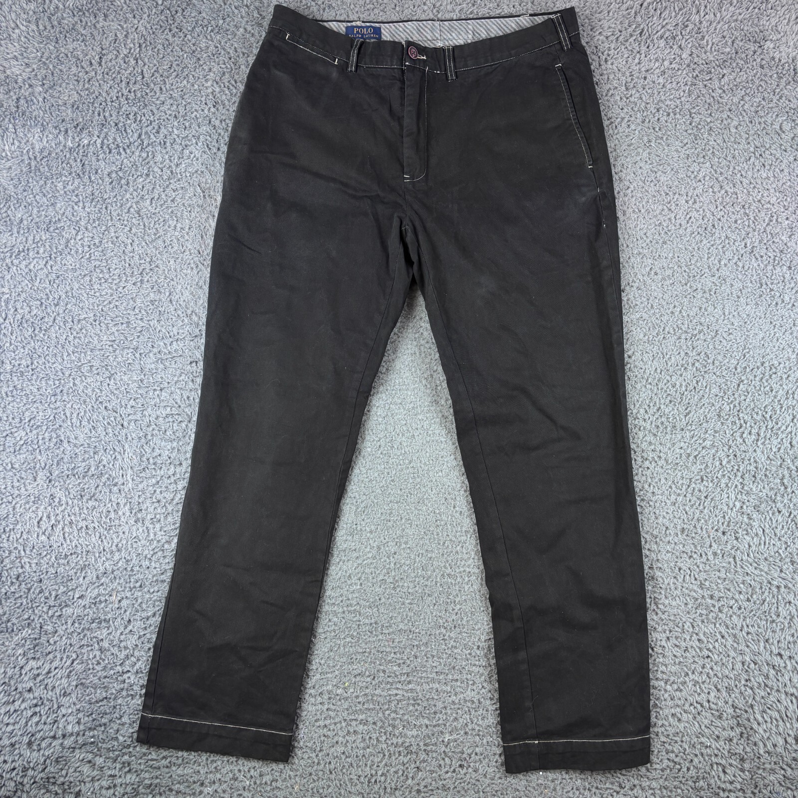 Ralph Lauren Trousers Men W36 L32 Black Chinos Straight Smart Casual Office Work