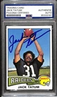 Jack Tatum Signed/Autographed 1975 Topps #70 Oakland Raiders PSA/DNA 187981