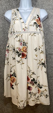 UMGEE Dress Womens Small White Floral Bohemian Mini Tank Crochet Lined