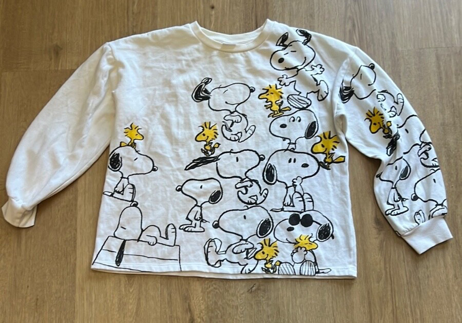 PEANUTS Snoopy and Woodstock crewneck sweater Size large
