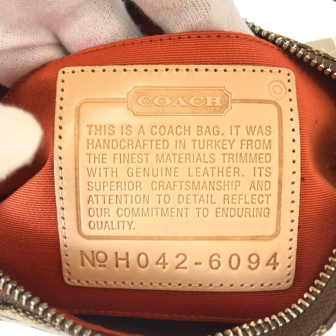 Coach Signature Demi mini Pouch Hand Bag Canvas Leather Coach Signature Demi mini Pouch Hand Bag Canvas Leather