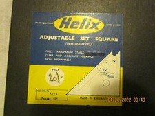 Vintage Helix Adjustable Set Square/ Made in England/ Excellent Never Used
