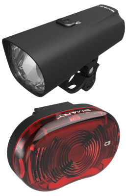 SMART LED Batterieleuchten Set Touring 30 + Star inkl. Fronthalter bis 31,8 mm, 