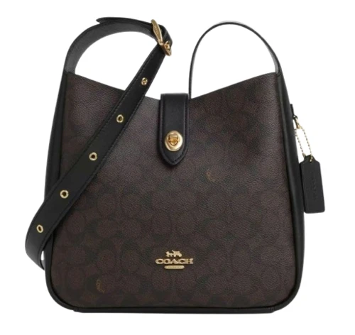 Borsa a tracolla Coach Hadley convertibile CW003 firmata noce nero outlet nuova
